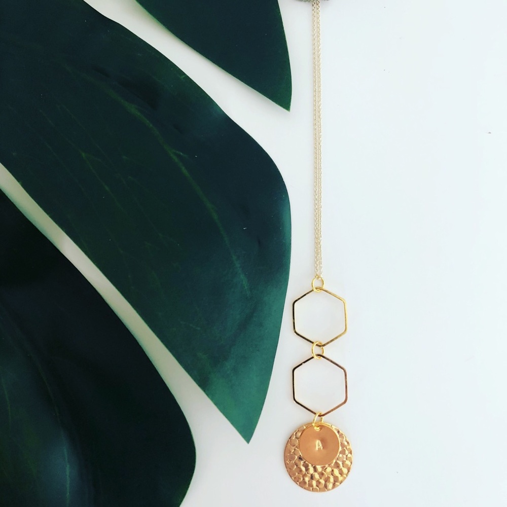 Boho festival necklace vintage hex jewlery geo